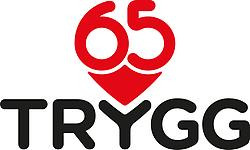 Logotyp med texten 65 Trygg, format som ett hjärta.